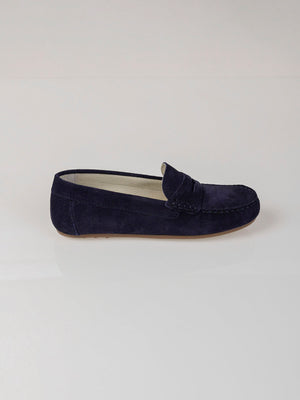 NAVY BLUE SUEDE LOAFERS