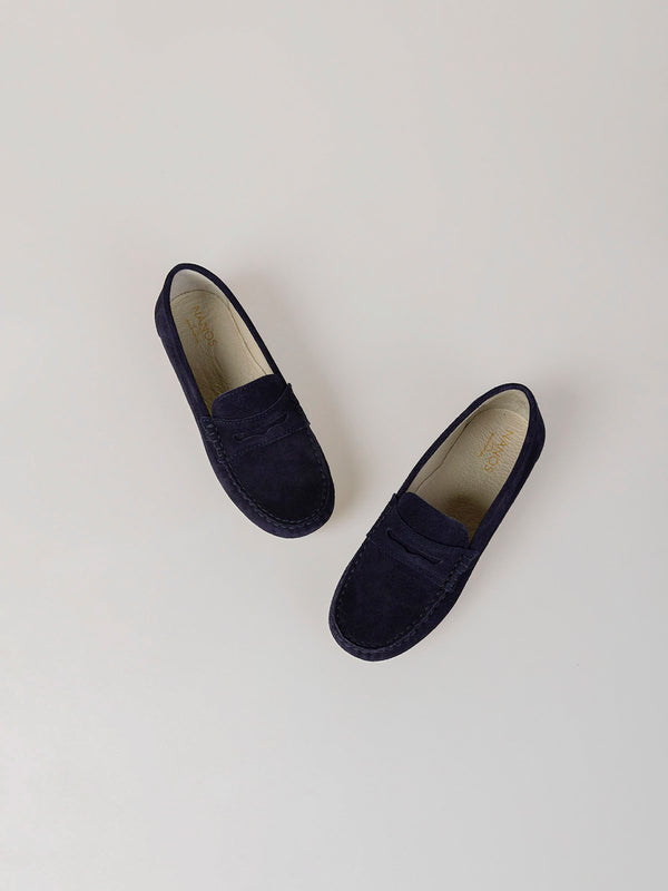 NAVY BLUE SUEDE LOAFERS