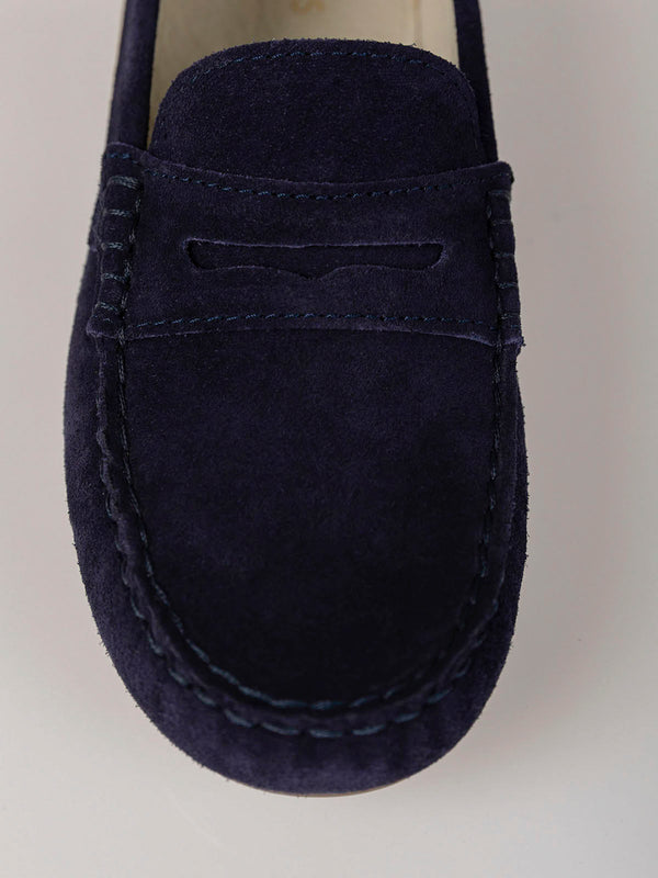 NAVY BLUE SUEDE LOAFERS