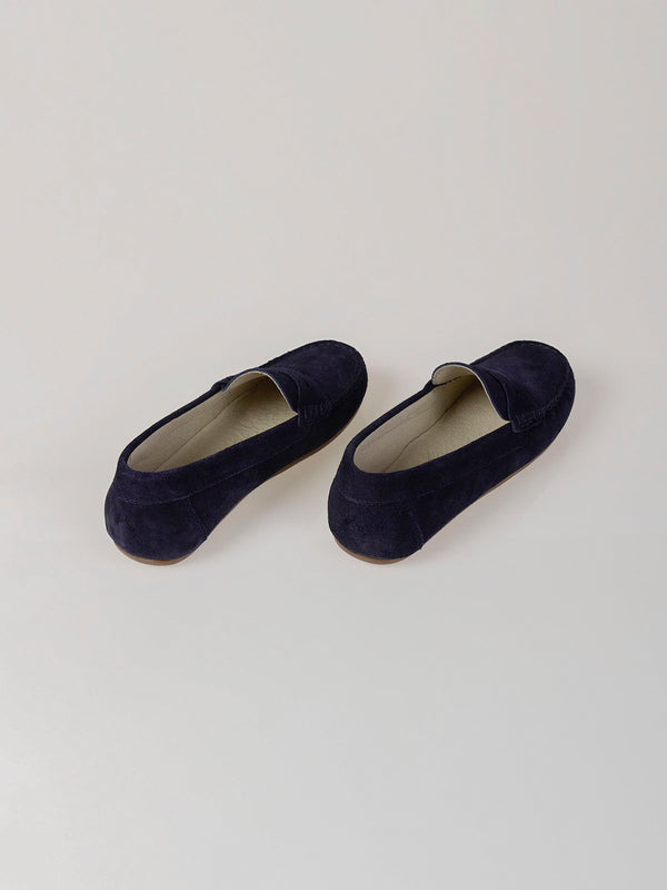 NAVY BLUE SUEDE LOAFERS