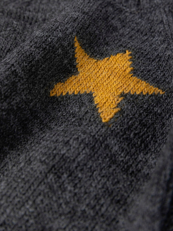 ANTHRACITE CONTRAST STAR INTARSIA JERSEY