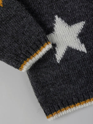 ANTHRACITE CONTRAST STAR INTARSIA JERSEY