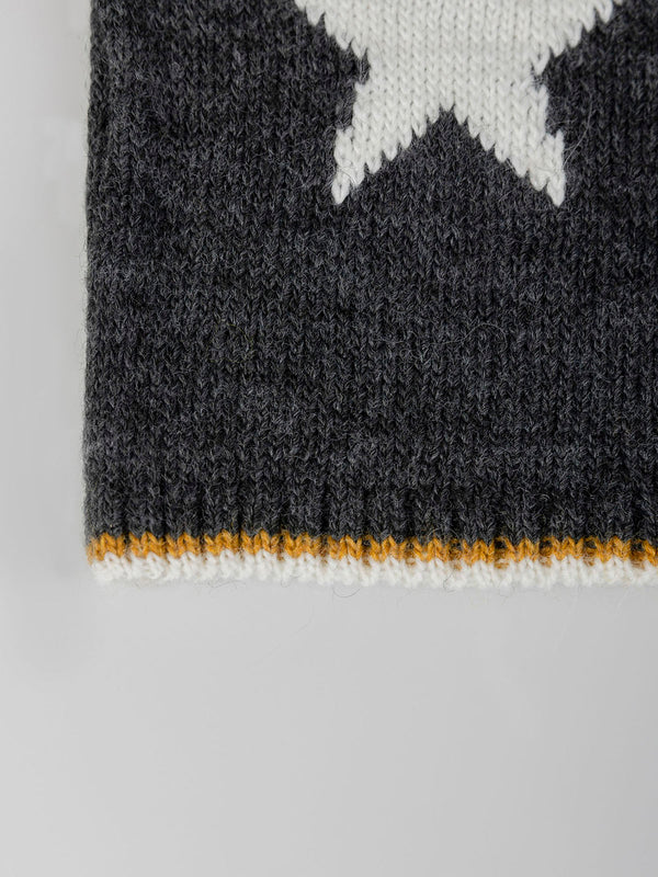 ANTHRACITE CONTRAST STAR INTARSIA JERSEY