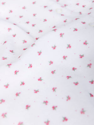 PURE WHITE FLOWER PAJAMAS WITH RUFFLED COLLAR