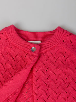 CHAQUETA PUNTO OPENWORK ROSA