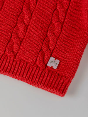 RED COMBINED EIGHTS KNITTED SWEATER