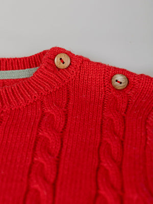 RED COMBINED EIGHTS KNITTED SWEATER