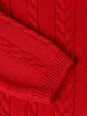 RED COMBINED EIGHTS KNITTED SWEATER