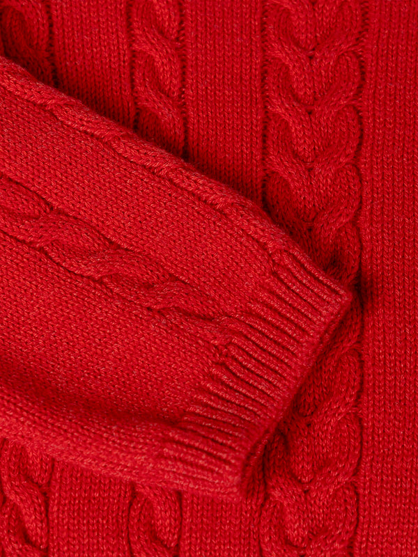 RED COMBINED EIGHTS KNITTED SWEATER