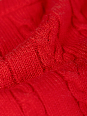 RED COMBINED EIGHTS KNITTED SWEATER