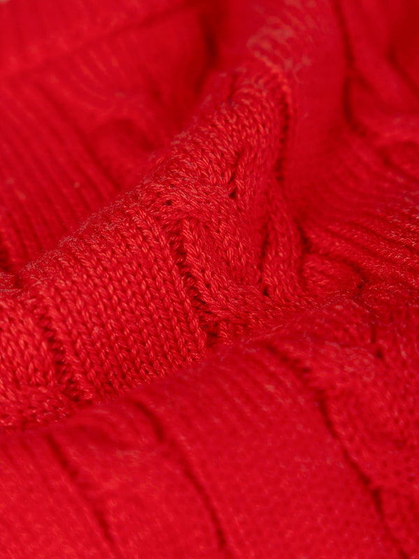 RED COMBINED EIGHTS KNITTED SWEATER