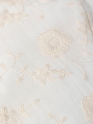 IVORY EMBROIDERED SILK BONNET