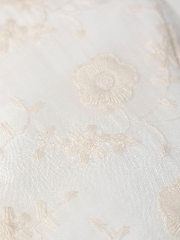 IVORY EMBROIDERED SILK BONNET