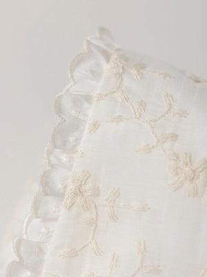 IVORY EMBROIDERED SILK BONNET