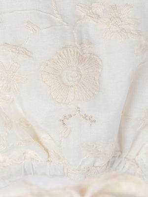 IVORY EMBROIDERED SILK BONNET