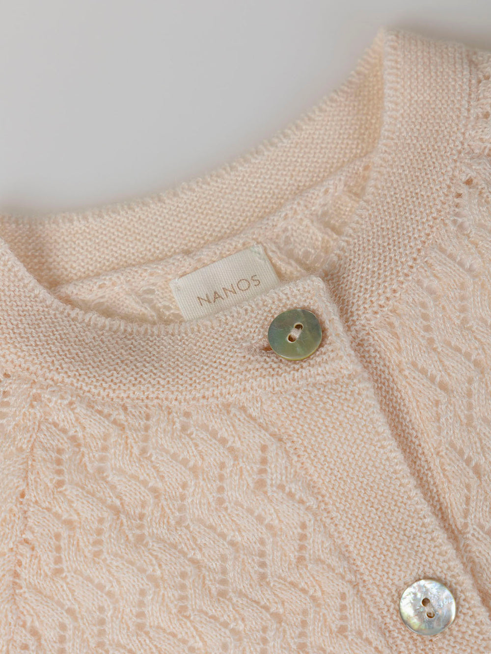 PEACH OPENWORK KNITTED CARDIGAN