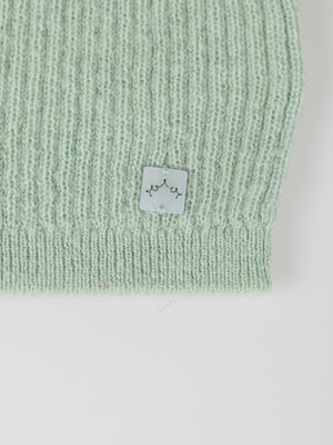 LIGHT GREEN RIB STRUCTURED KNITTED SET