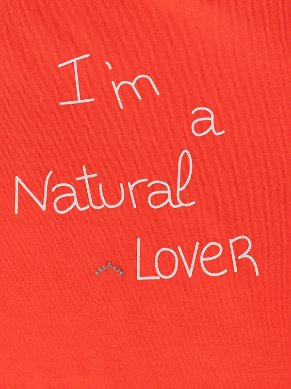 CAMISETA MANGA CORTA ESTAMPADO NATURE LOVERS ROJO