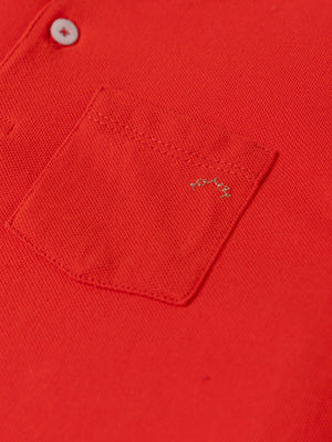 BASIC PIQUÉ POLO WITH LIGHT RED POCKET