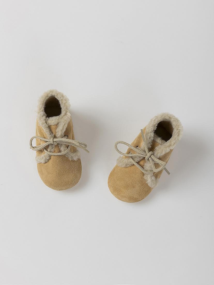 NANOS / NEWBORN / Scarpe / Badana ante cordones detalle borrego beige / 50121825990102 (3)