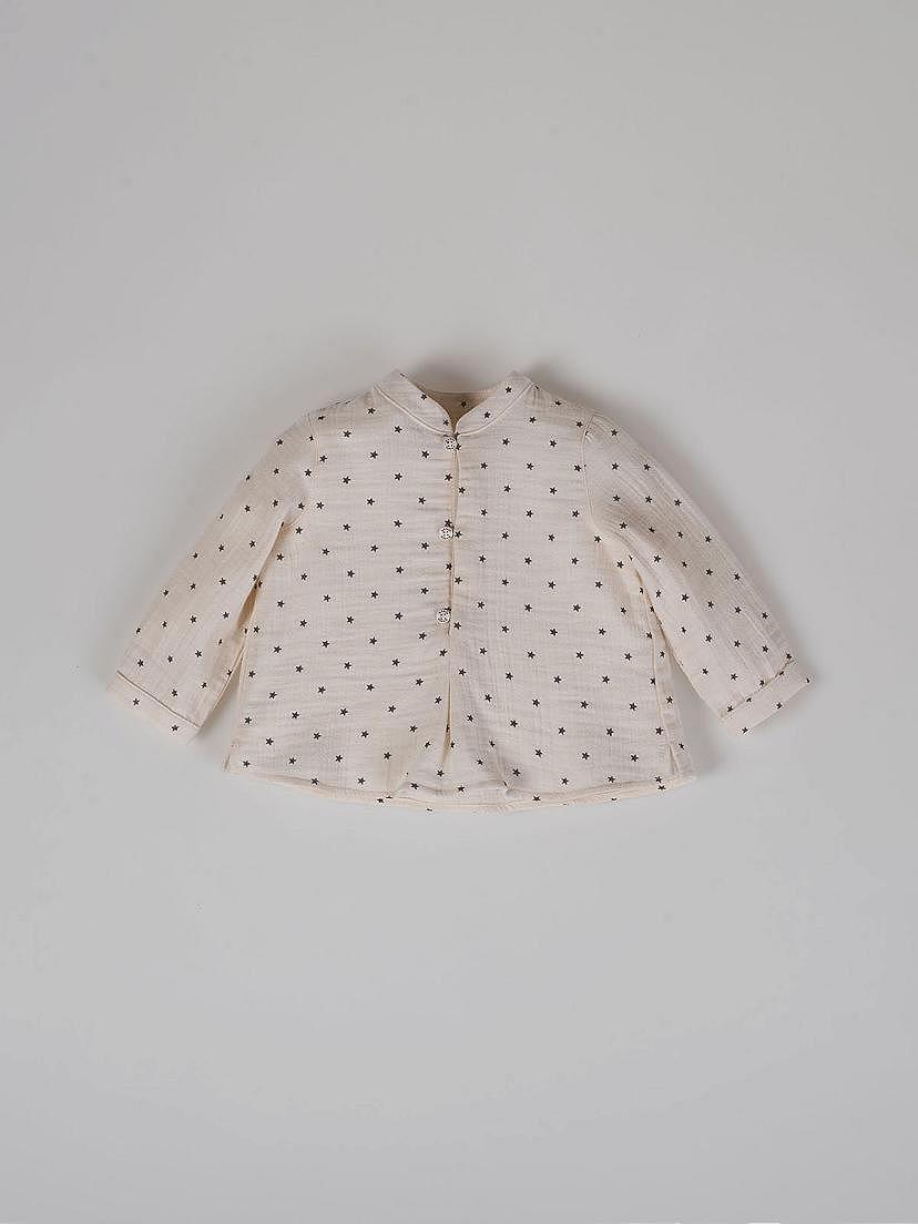 Camisa cuello mao estrella marfil