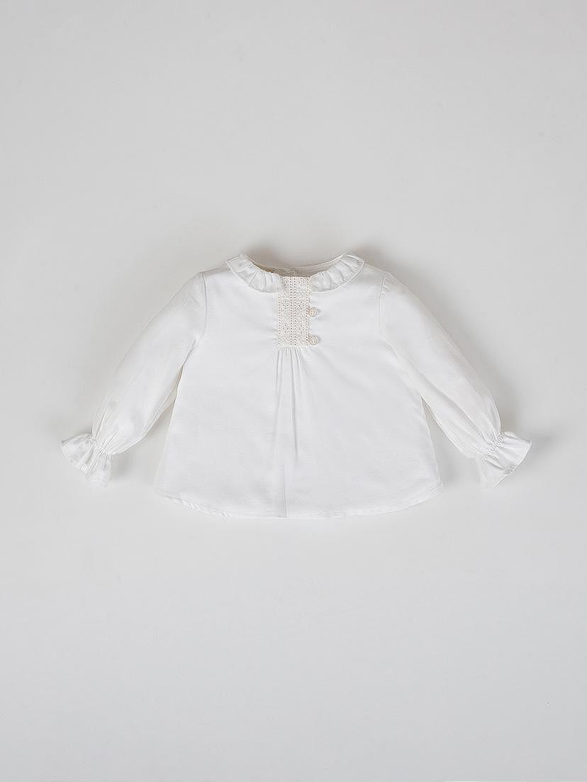 Blusa cuello volante blanco