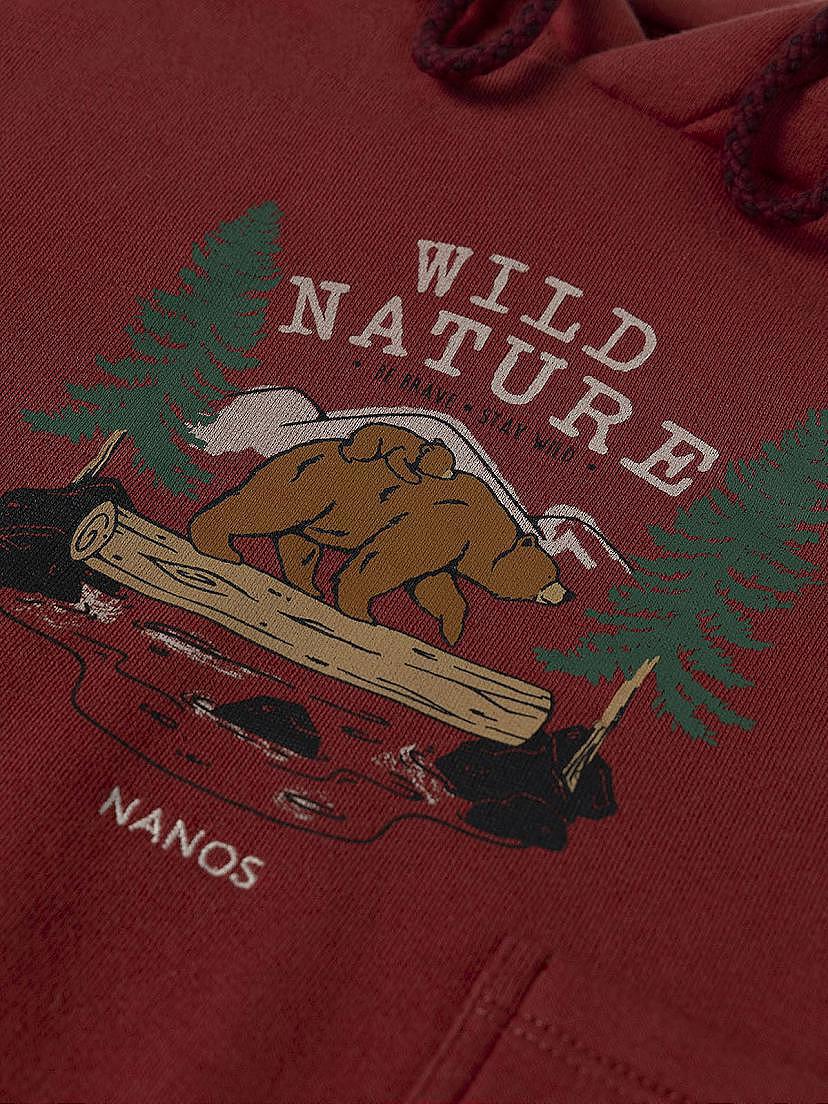 NANOS / LOOKBOOK / Giacche, Maglioni e Felpe / Sudadera capucha Wild Nature rojo / 55030225897514 (1)