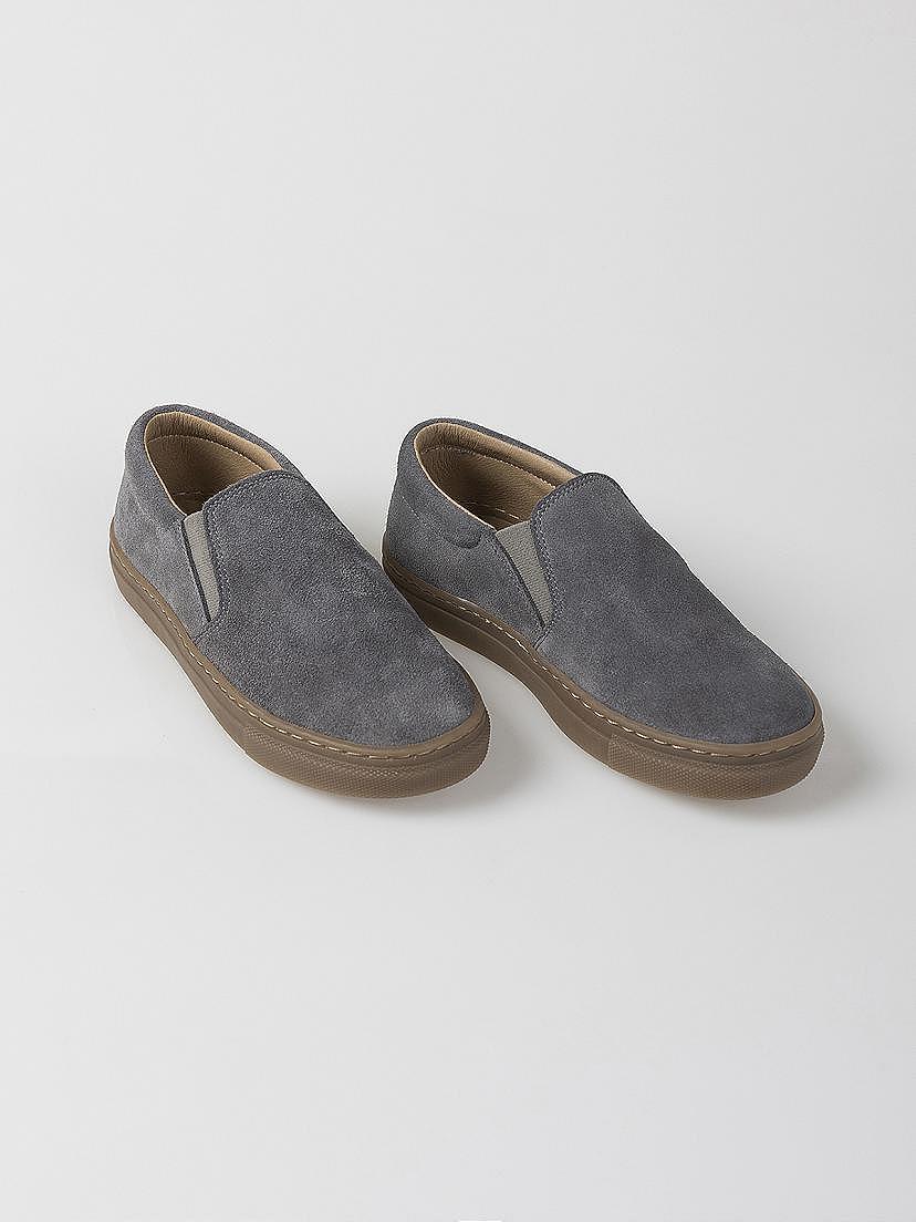 Zapatilla ante slip on gris topo