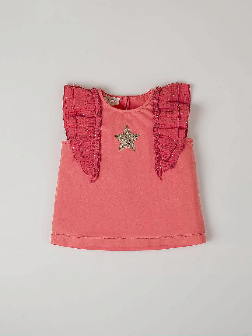 Camiseta tirantes volantes estrella rosa