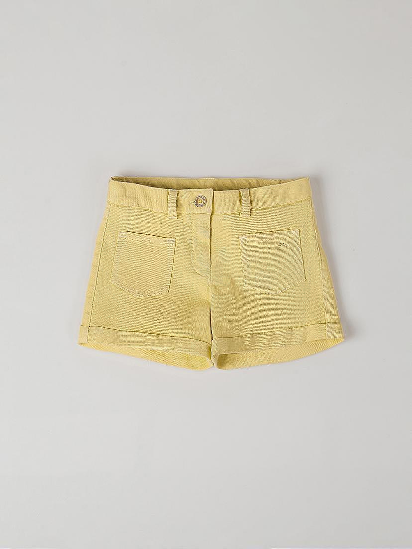 Short bolsillos delanteros amarillo