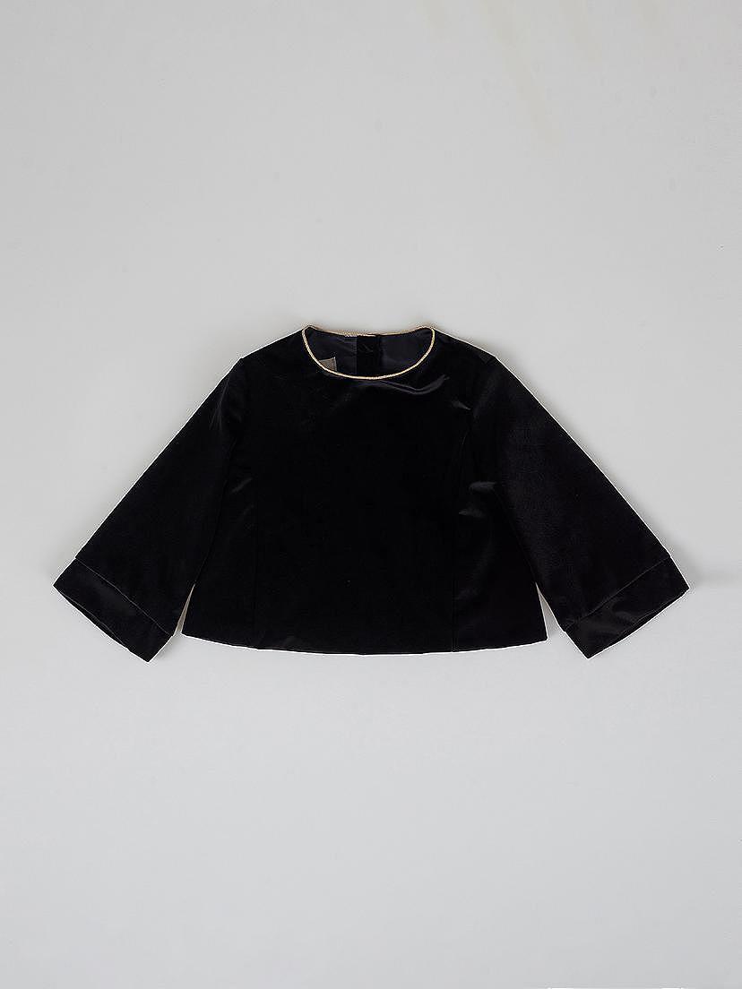 Blusa terciopelo vivo dorado negro