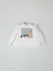 NANOS / BAMBINA / Camicie e Magliette / Camiseta niña carrito blanco roto / 56010225799101