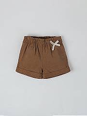 NANOS / GIRL / Short frunce cintura micropana tostado / 56070125908406