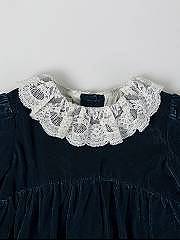 NANOS / BAMBINA / Vestiti / VESTIDO TERCIOPELO CUELLO Y PUÑOS PUNTILLA AZUL MA / 56240125943719 (3)